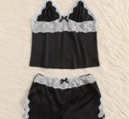 Lace Trim Lingerie Set