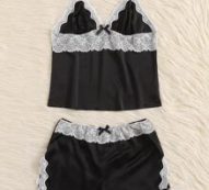Lace Trim Lingerie Set