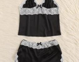 Lace Trim Lingerie Set