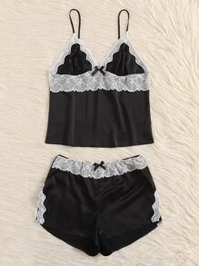 Lace Trim Lingerie Set