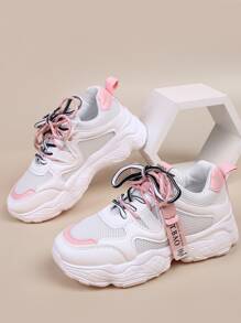 Lace Up Front Chunky Sneakers