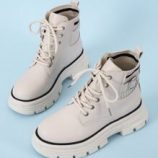 Lace-up Front Buckle Decor Chunky Boots