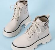 Lace-up Front Buckle Decor Chunky Boots