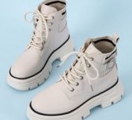 Lace-up Front Buckle Decor Chunky Boots