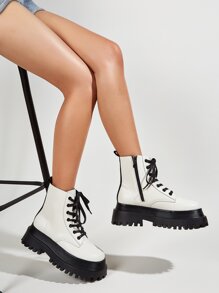 Lace-up Front Combat Boots