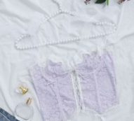 Lace-up Front Floral Lace Underwire Bra