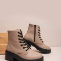 Lace-up Front Side Zipper Chunky Boots