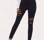 Ladder Distressed Leggings
