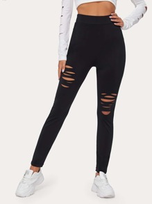 Ladder Distressed Leggings