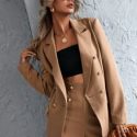 Lapel Neck Double Breasted Blazer