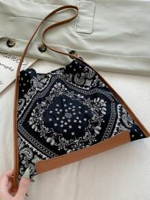 Large Capacity Geometric Pattern Shoulder Bag