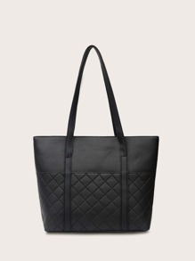 Large Capacity Quilted Tote Bag