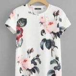 Large Flower Print Tee