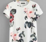 Large Flower Print Tee