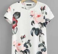Large Flower Print Tee