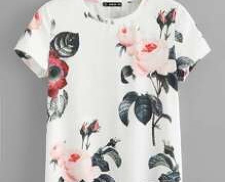 Large Flower Print Tee
