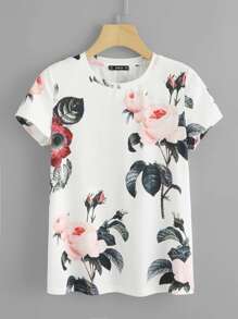 Large Flower Print Tee