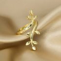 Leaf Decor Cuff Ring