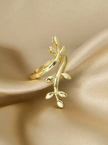 Leaf Decor Cuff Ring