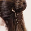 Leaf & Chain Decor Hair Clip