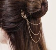 Leaf & Chain Decor Hair Clip