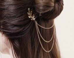 Leaf & Chain Decor Hair Clip