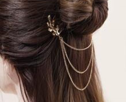 Leaf & Chain Decor Hair Clip