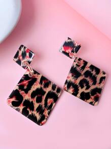 Leopard Graphic Drop Earrings