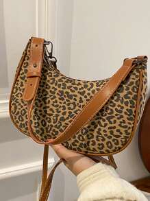 Leopard Graphic Shoulder Bag