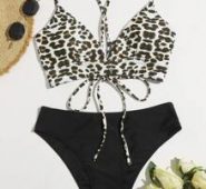 Leopard High Waist Bikini Swimsuit