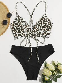 Leopard High Waist Bikini Swimsuit