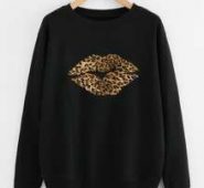 Leopard Lip Print Sweatshirt
