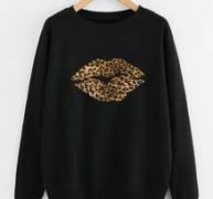 Leopard Lip Print Sweatshirt