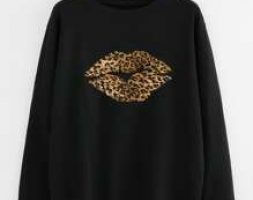 Leopard Lip Print Sweatshirt