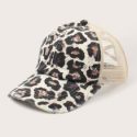 Leopard Pattern Mesh Baseball Cap