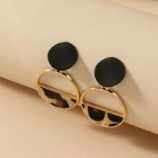 Leopard Pattern Round Drop Earrings