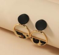 Leopard Pattern Round Drop Earrings