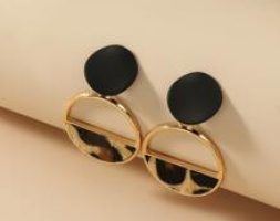Leopard Pattern Round Drop Earrings
