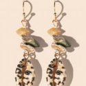 Leopard Pattern Shell Drop Earrings