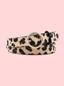 Leopard Ring Buckle Belt