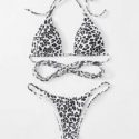 Leopard Triangle Bikini Swimsuit