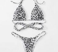 Leopard Triangle Bikini Swimsuit