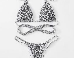 Leopard Triangle Bikini Swimsuit