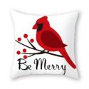 Letter And Bird Print Cushion Cover Without Filler