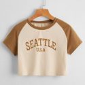 Letter Baseball Crop Tee