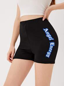 Letter Biker Shorts