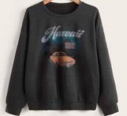 Letter Car Graphic Sweatshirt