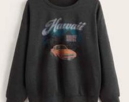 Letter Car Graphic Sweatshirt