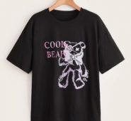 Letter Cartoon Bear Graphic Tee
