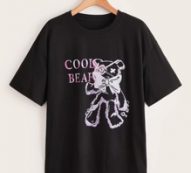Letter Cartoon Bear Graphic Tee